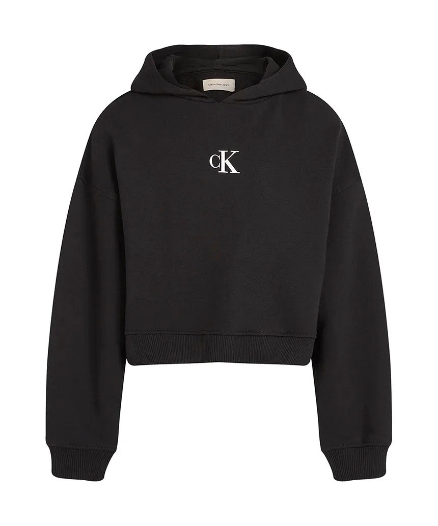 Calvin Klein Kids Felpa Nera con Cappuccio per Bambini
