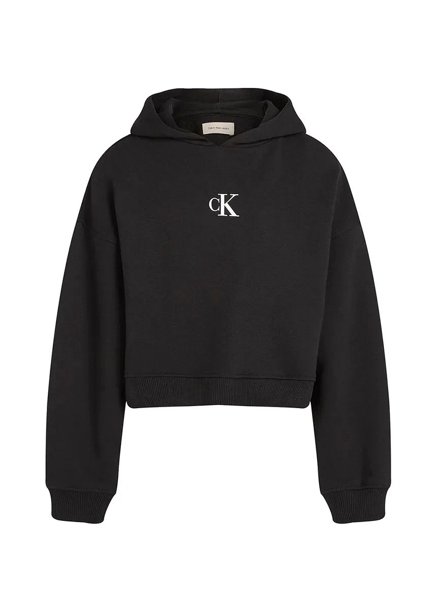 Calvin Klein Kids Felpa Nera con Cappuccio per Bambini