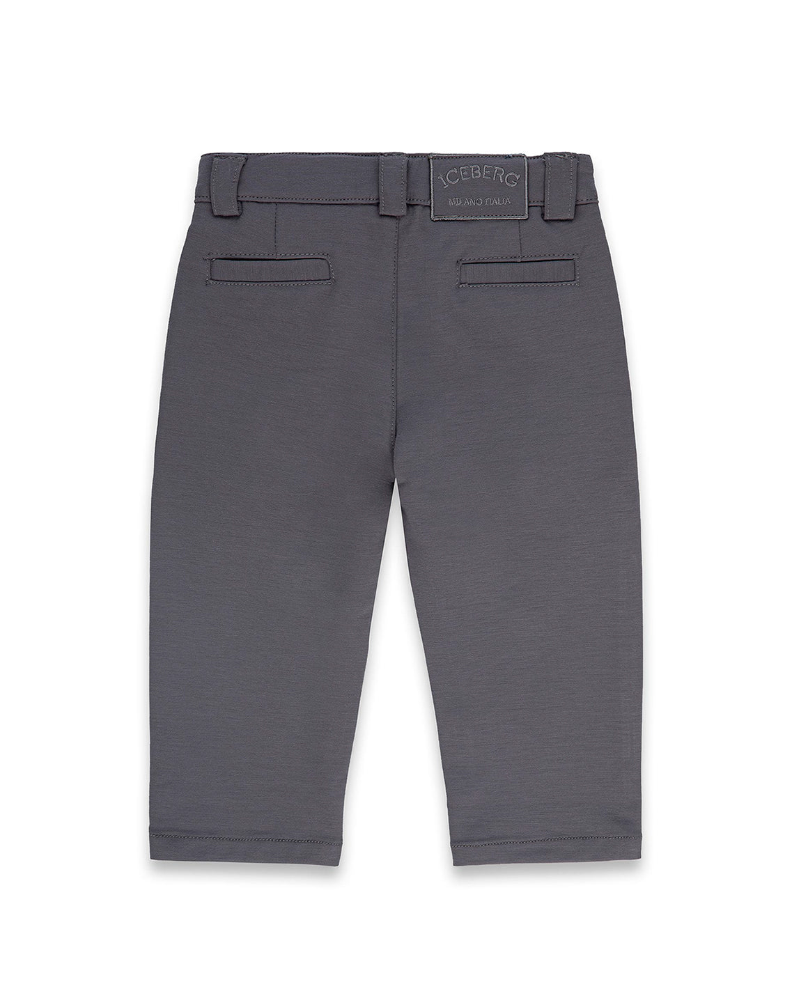 Iceberg Kids Pantalone Grigio con Logo Ricamato per Neonati