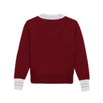 Gcds Kids Maglione Bordaux con Ricamo Logo per Bambine