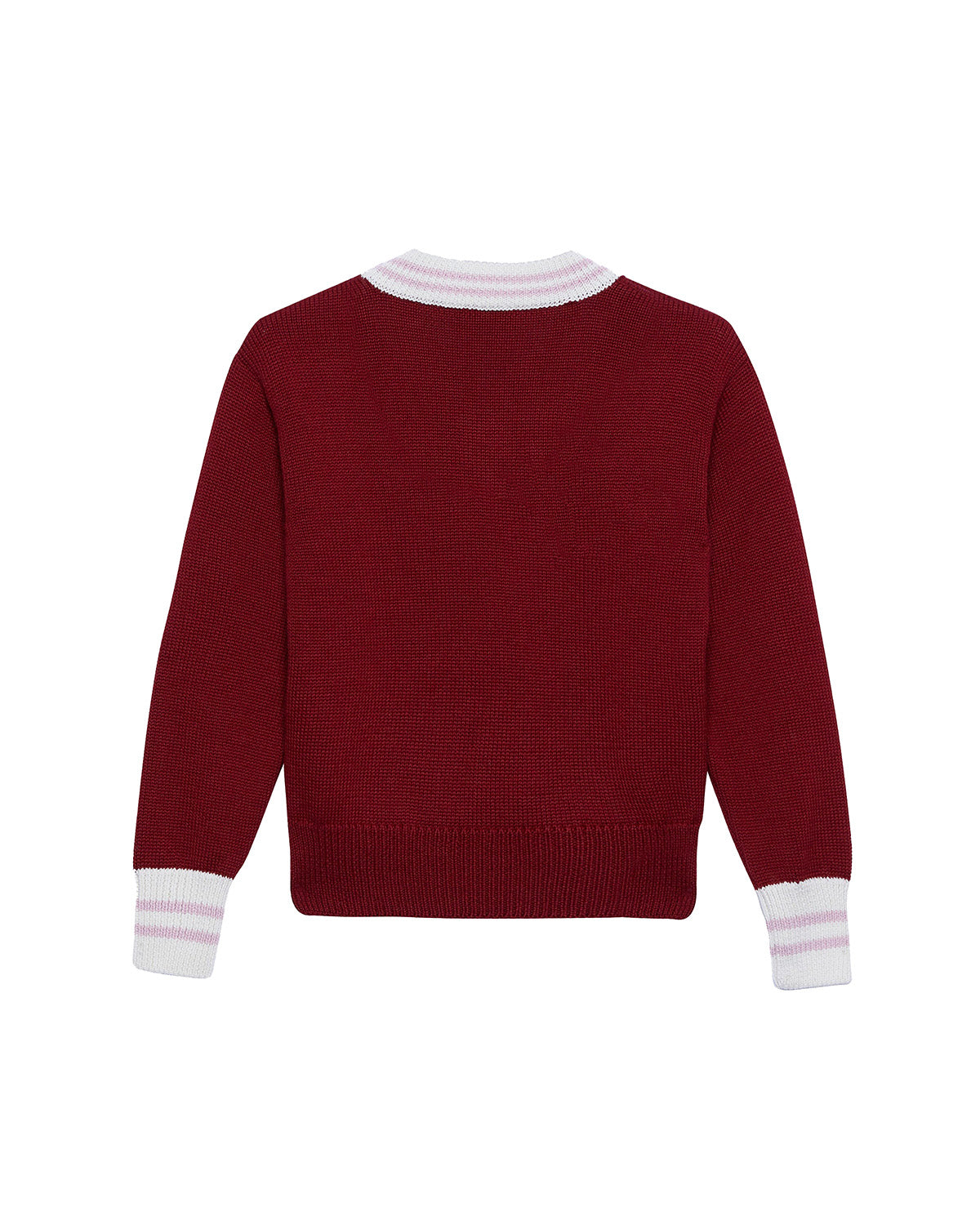 Gcds Kids Maglione Bordaux con Ricamo Logo per Bambine