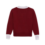 Gcds Kids Maglione Bordaux con Ricamo Logo per Bambine