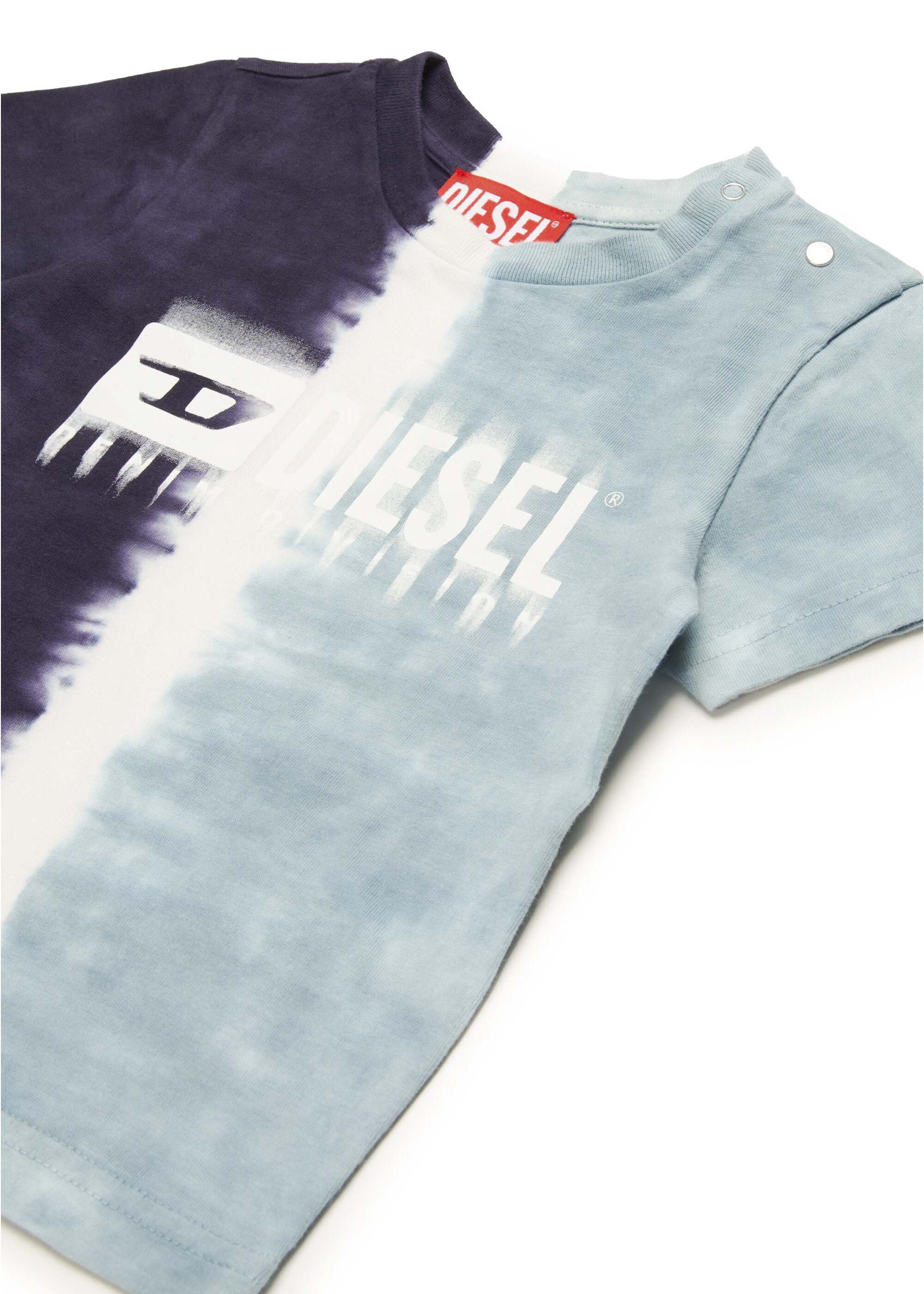 Diesel Kids T-shirt Effetto Sfumato con Logo per Neonati