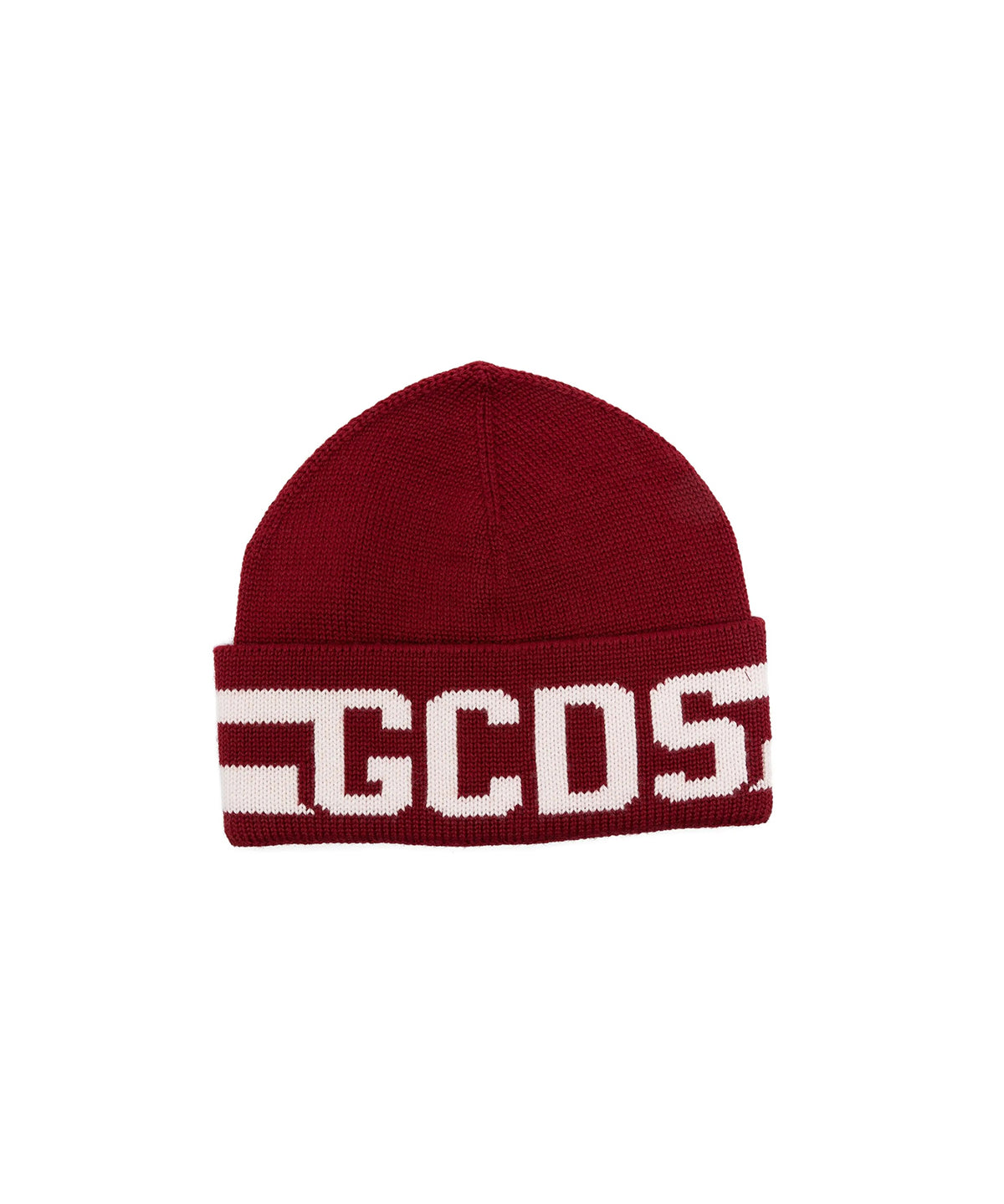 Gcds Kids Cappello Beanie Bordeaux in Lana