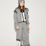 Barrow Kids Felpa Grigia con Zip e Stelle Rosa Sulle Maniche Per Bambine