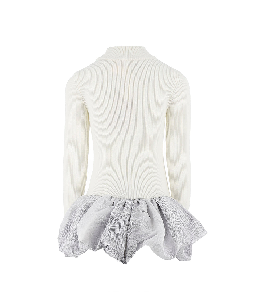 Elisabetta Franchi La Mia Bambina Abito in Maglia con Gonna Panna per Bambine