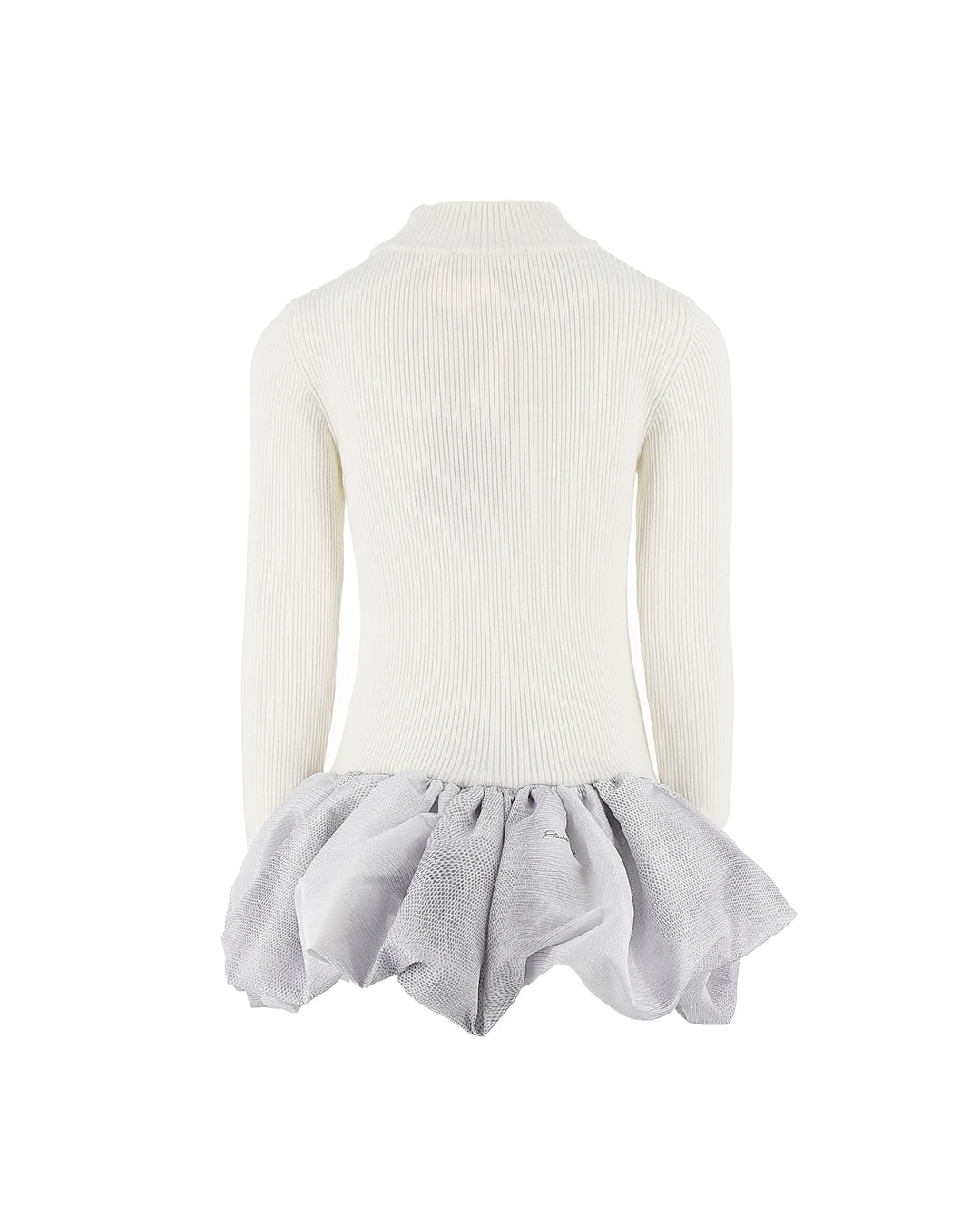 Elisabetta Franchi La Mia Bambina Abito in Maglia con Gonna Panna per Bambine