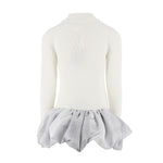 Elisabetta Franchi La Mia Bambina Abito in Maglia con Gonna Panna per Bambine