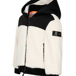 SUNS Kids Giubbotto Teddy Bianco e Nero con Cappuccio per Bambini