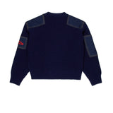 Dsquared2 Kids Pullover Blu con Inserti Denim per Bambine