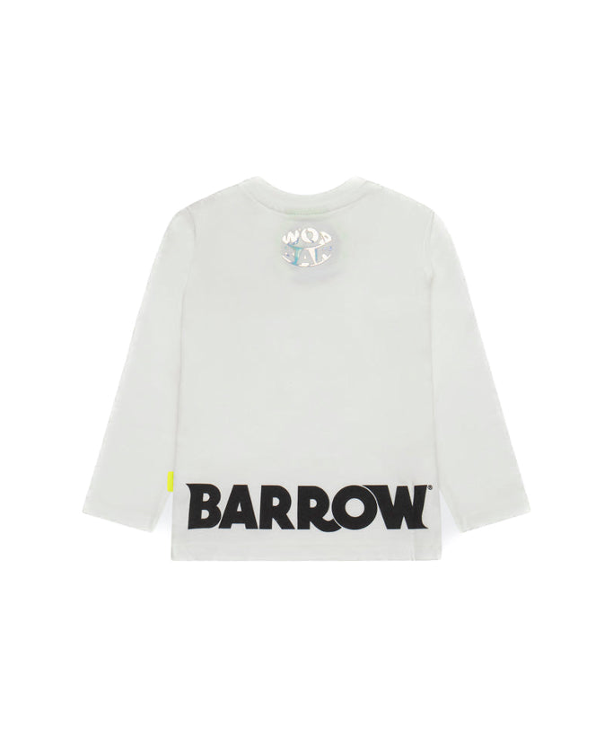 Barrow Kids T-shirt Maniche Lunghe Bianca con Logo (retro)