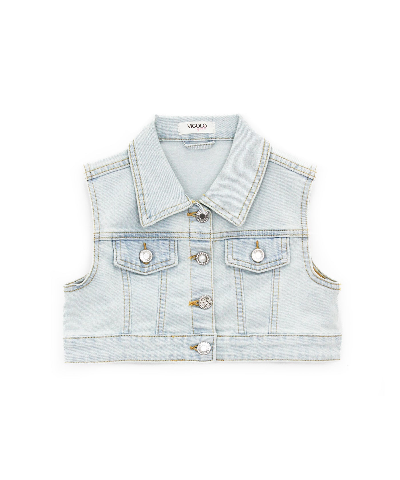 Vicolo Gilet Denim Blu per Bambine
