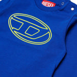 Diesel Kids T-shirt Blu Lunghe Maniche con Oval D per Neonati dettaglio