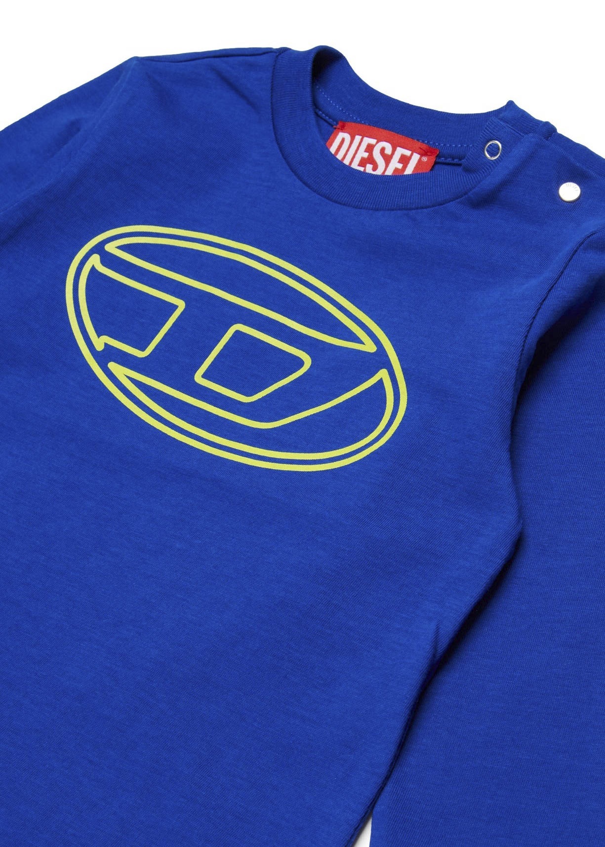 Diesel Kids T-shirt Blu Lunghe Maniche con Oval D per Neonati dettaglio