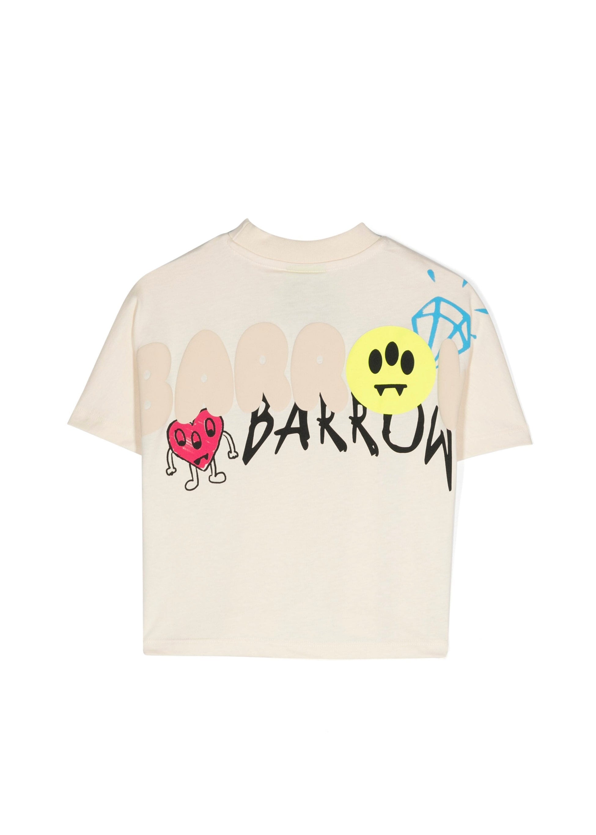 Barrow Kids T-shirt Crop Crema con Stampa Logo per Bambine (retro)