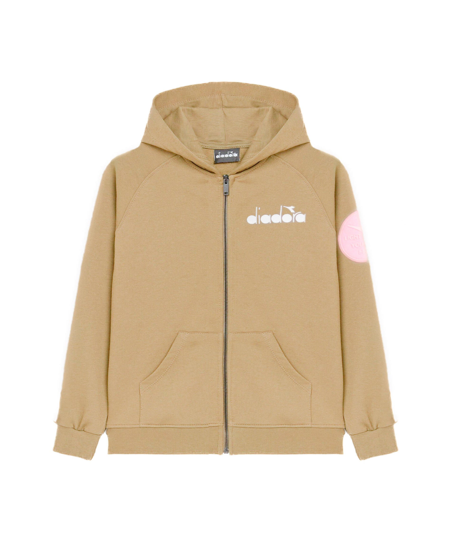 Diadora Kids Felpa Beige con Stampa per Bambine