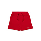 Dsquared2 Kids Short Rosso in Felpa con Logo per Neonati