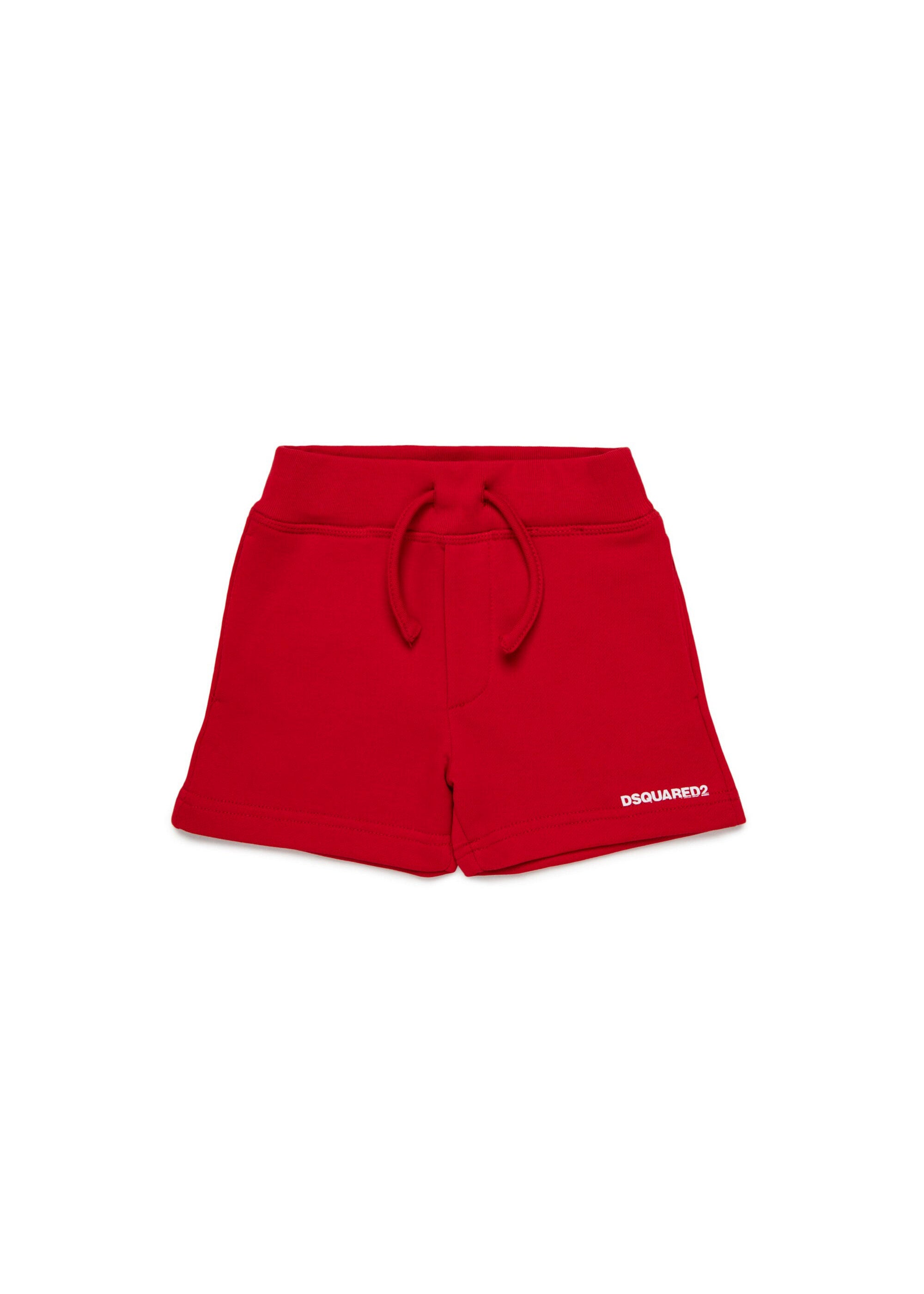 Dsquared2 Kids Short Rosso in Felpa con Logo per Neonati
