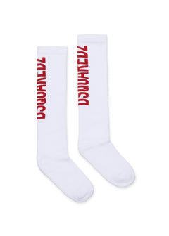 Dsquared2 Kids Calzino Bianco con Logo per Bambini