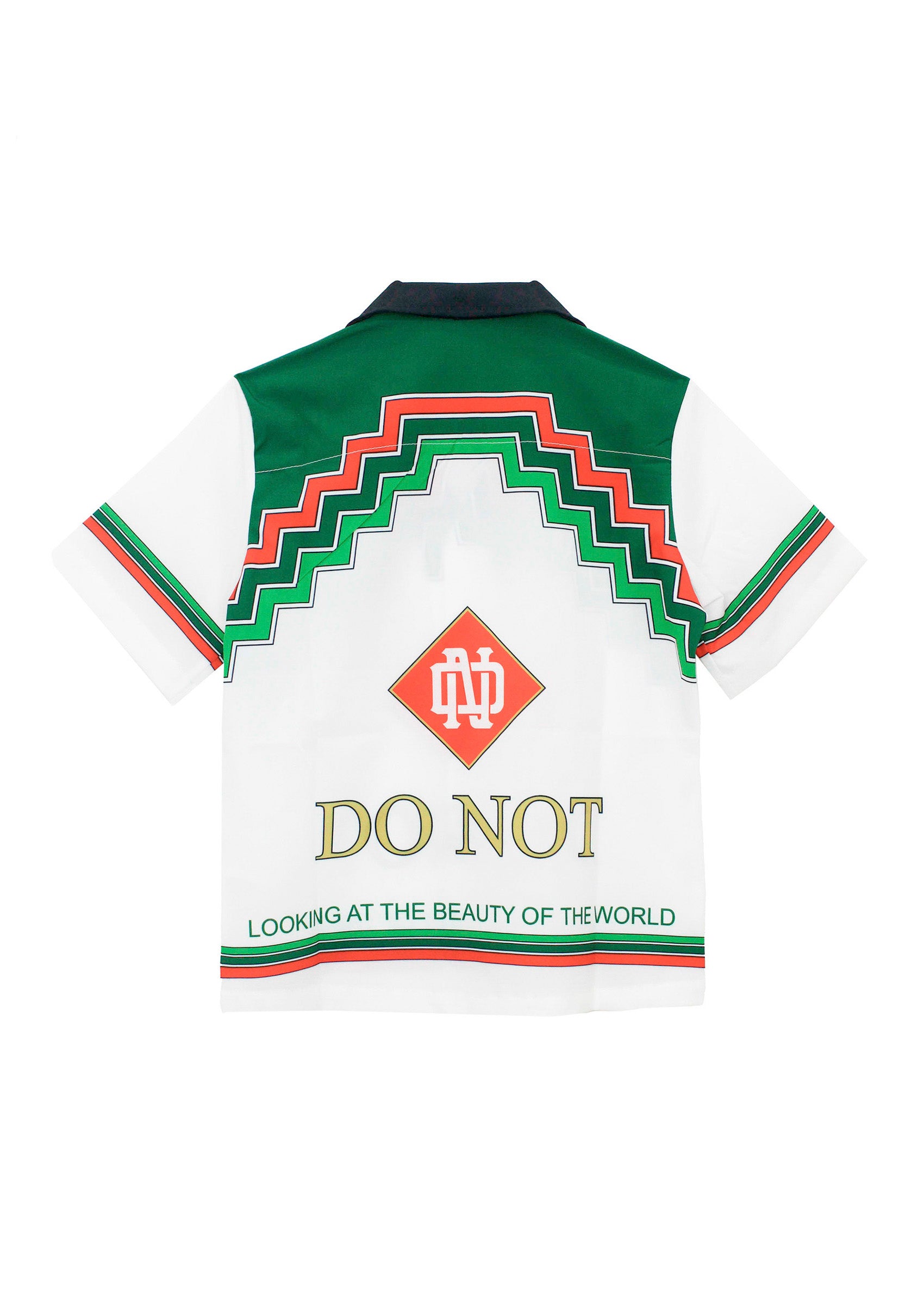 Do Not Conform Camicia Bianca con Stampa Verde per Bambini