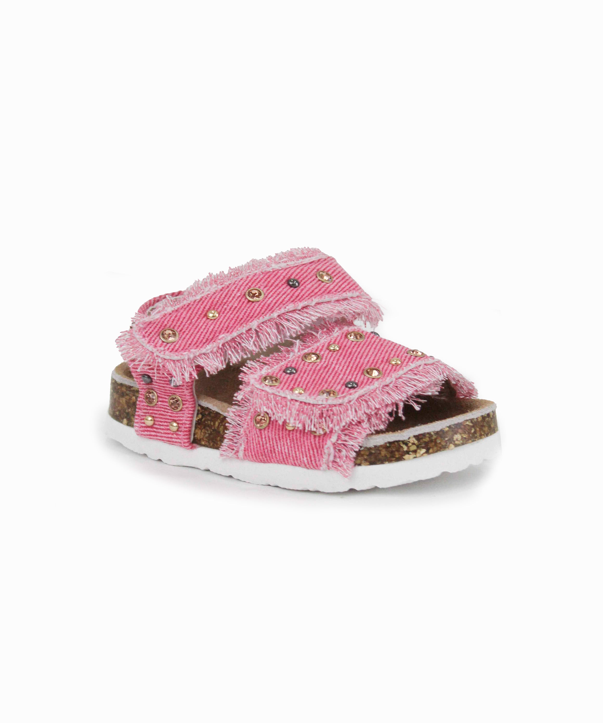 Colors of California Sandalo Denim Fucsia con Strass per Neonate