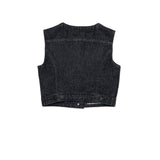 Diesel Kids Gilet Denim Nero Hotfix per Bambine (retro)