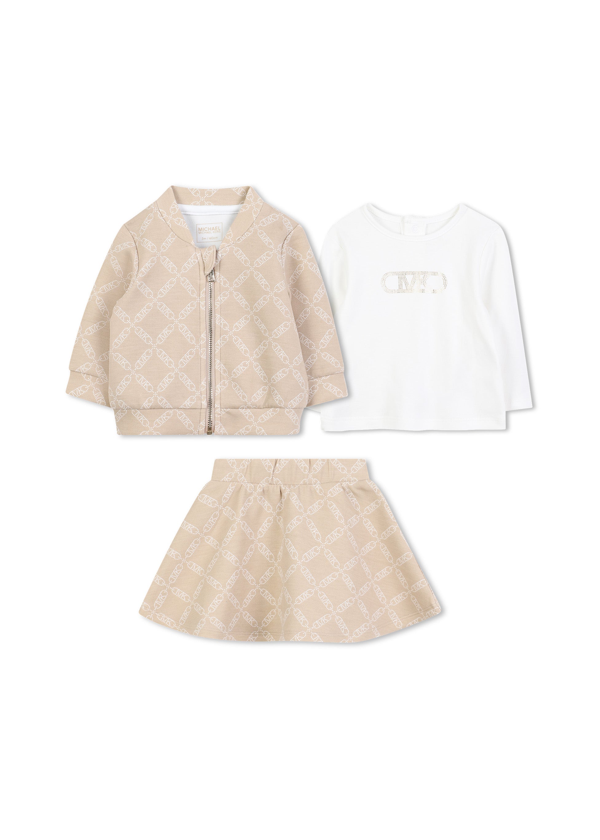 Michael Kors Kids Set Completo Beige per Neonati