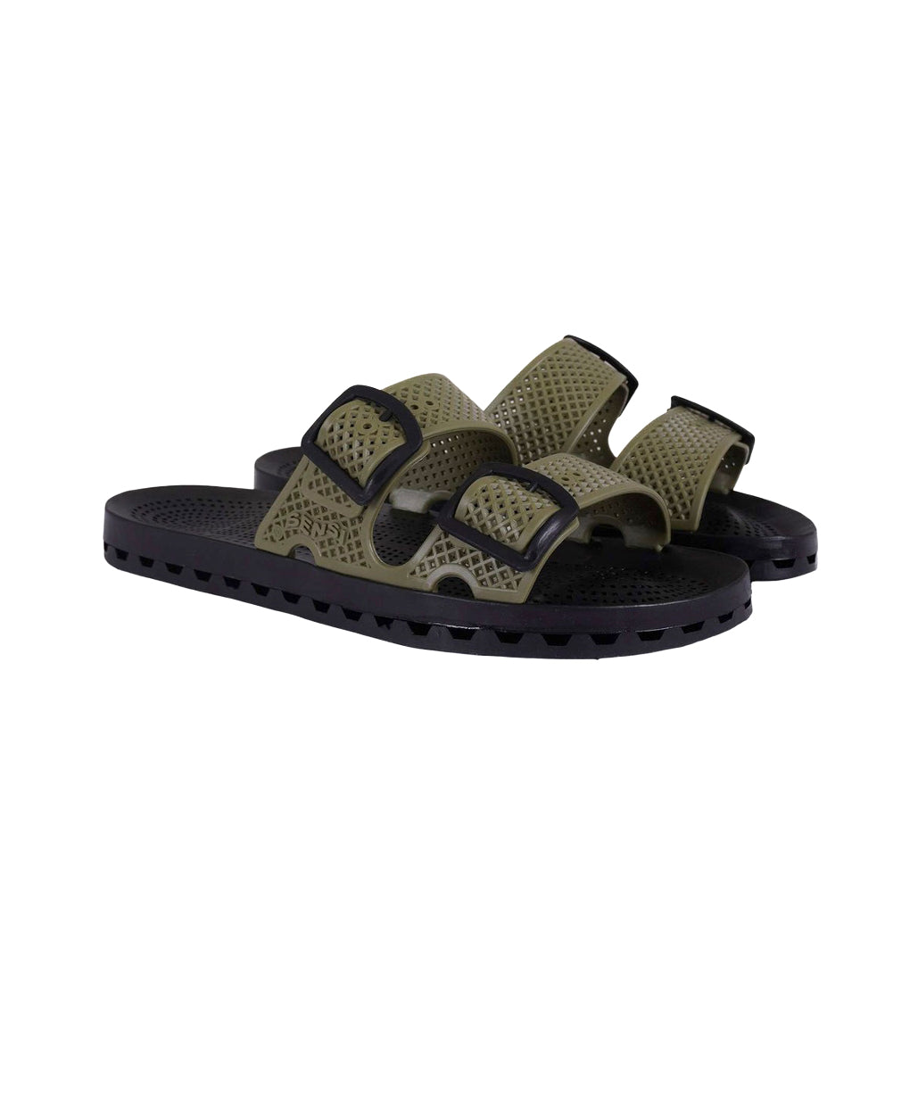 Sensi Kids Urban Sandalo Khaki Doppia Fascia per Bambini (fronte)