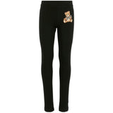 Moschino Kids Leggings Neri con Teddy per Bambine