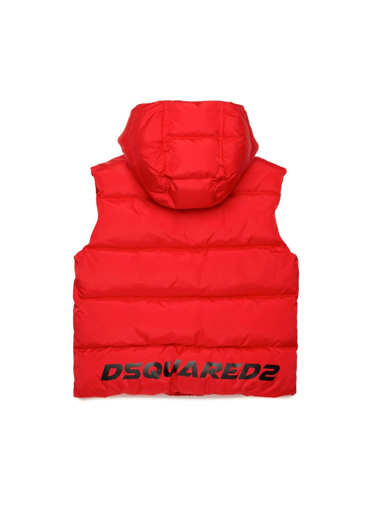 Dsquared2 Kids Giubbino Smanicato Rosso con Logo Leaf per Bambini (retro)