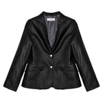 Vicolo Kids Giacca Blazer Nera Ecopelle per Bambine