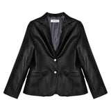 Vicolo Kids Giacca Blazer Nera Ecopelle per Bambine