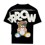 Barrow Kids T-Shirt Nera Girocollo Stampa Retro per Bambini