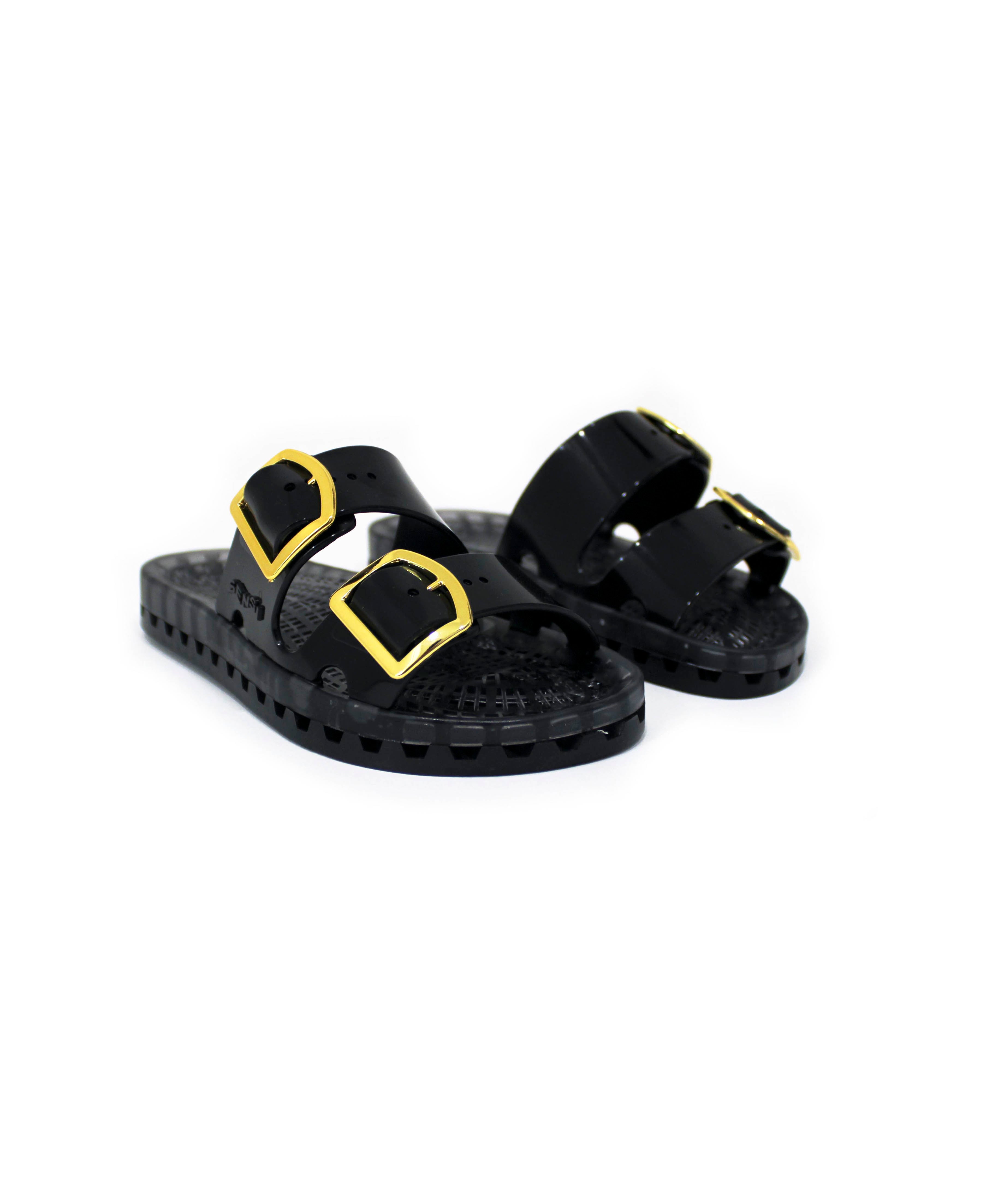 Sensi Kids Flamingo Sandalo Nero Doppia Fascia per Bambini (fronte)