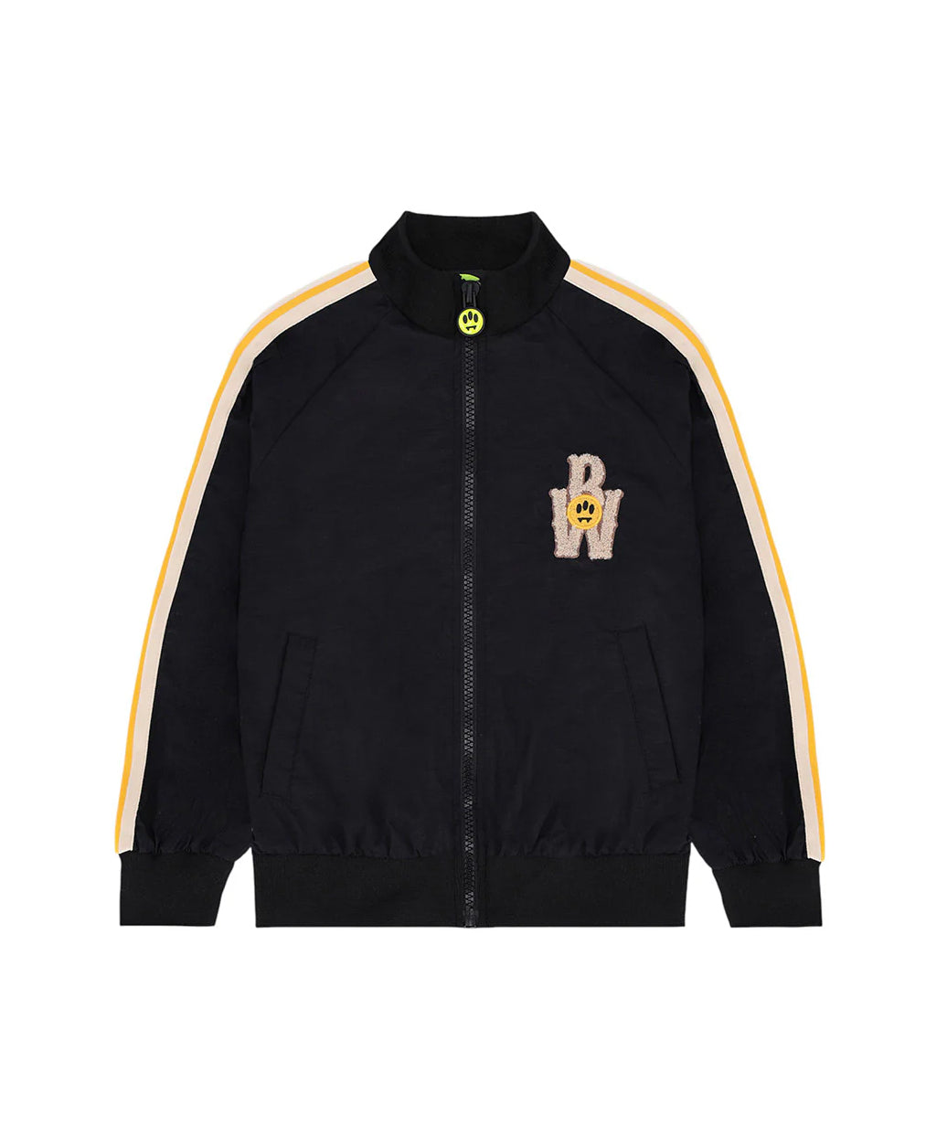 Barrow Kids Felpa sportiva Unisex nero con bande gialle per Bambini