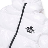 Dsquared2 Kids Giubbino Puffer Bianco con Maple Leaf per Bambini
