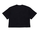Diesel Kids T-Shirt Nera Boxy con Oval D per Bambine (retro)