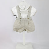Deolinda Completo T-shirt con Salopette Panna/Beige per Neonati