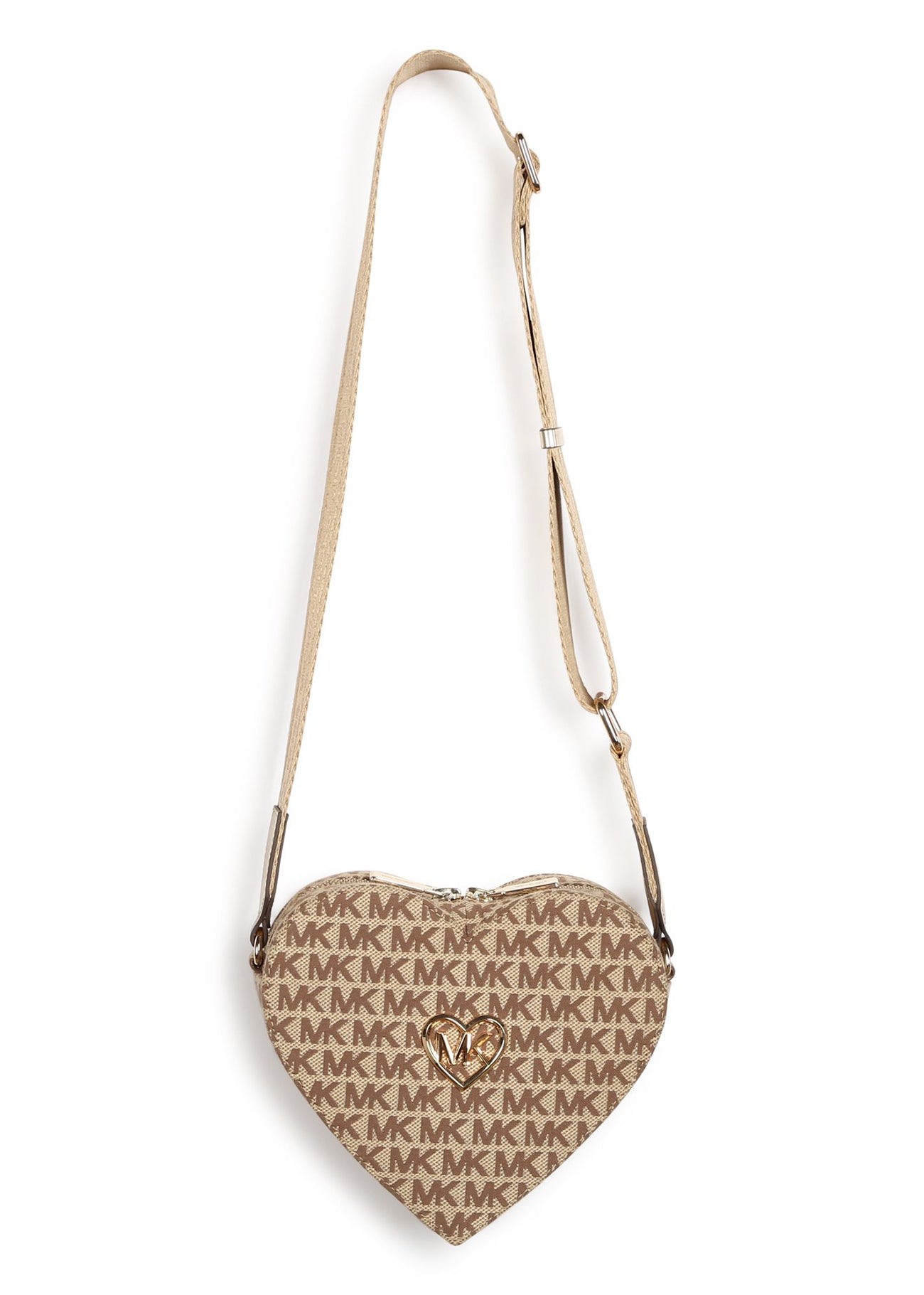 Michael Kors Kids Borsa Beige Cuore con Monogram per Bambine