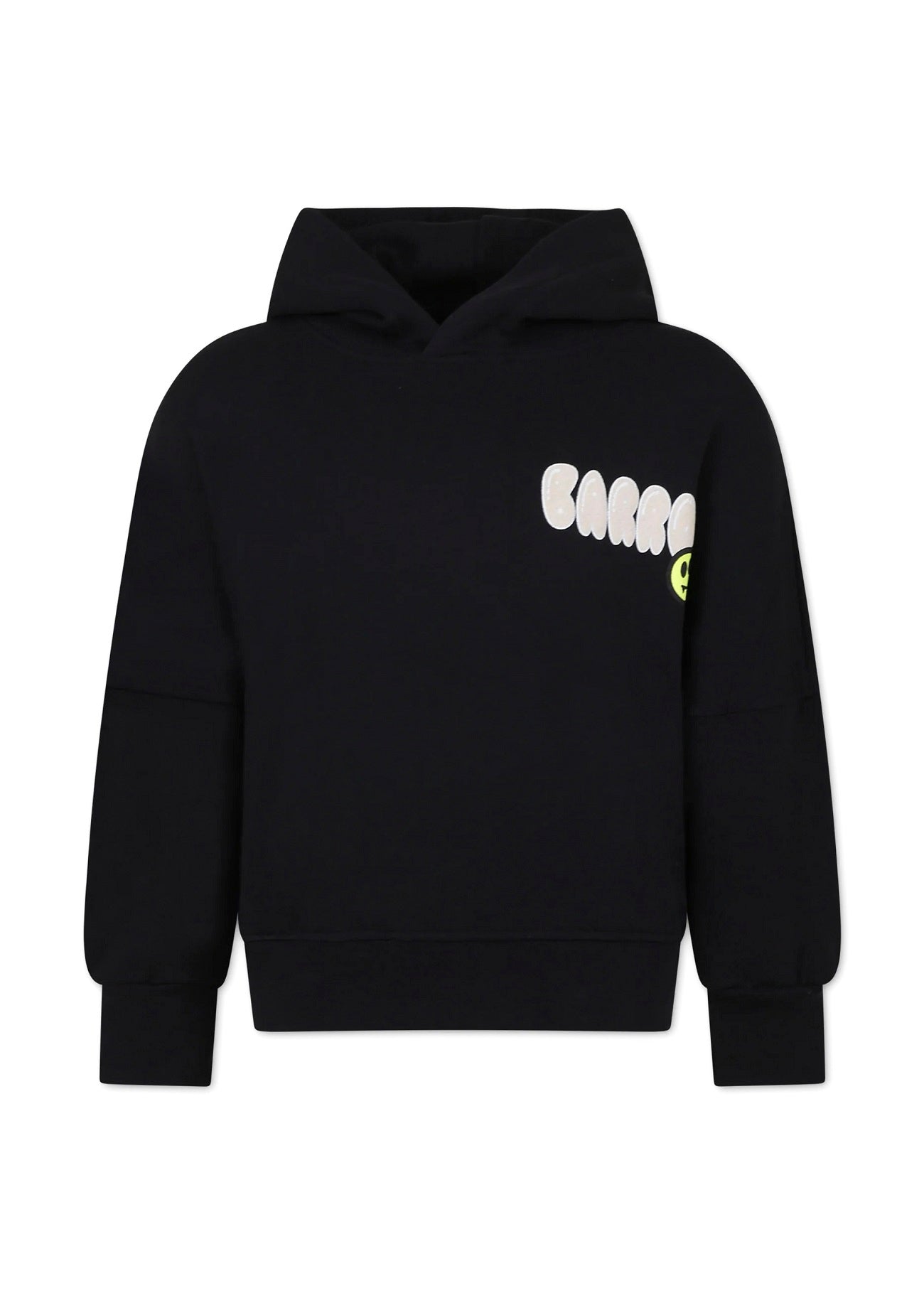 Barrow Kids Felpa con Cappuccio Nera con Stampa Logo e Pupazzo frontale