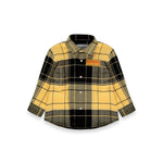 Iceberg Kids Camicia a Quadri Gialla/Nero con Patch a Contrasto Logo per Neonati
