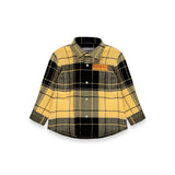 Iceberg Kids Camicia a Quadri Gialla/Nero con Patch a Contrasto Logo per Neonati