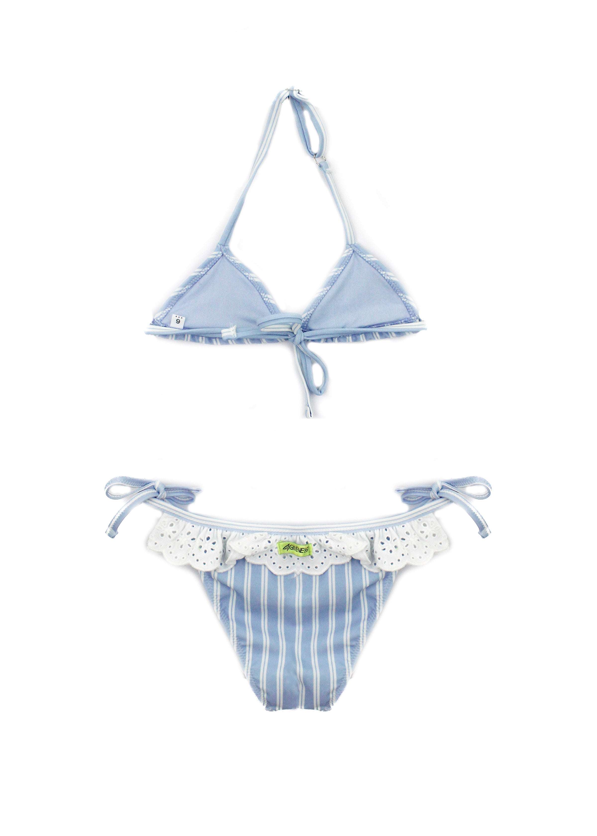 4Giveness Costume Bikini Azzurro a Righe per Bambine