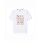 Boss Kids T-shirt Bianca con Stampa per Neonati