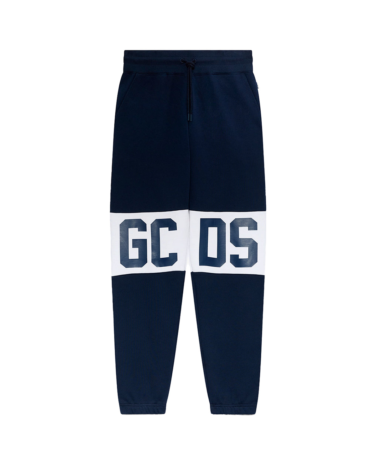 Gcds Kids Pantalone di Tuta Blu con Stampa "GCDS" Contrasto Unisex per Bambini