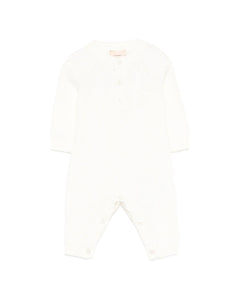 Elisabetta Franchi La Mia Bambina Tutina Panna con Logo per Neonate