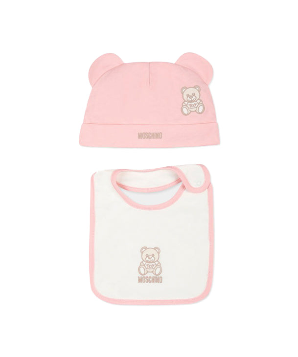 Moschino Kids Cappello con Bavetta Rosa con Toy  per Neonate