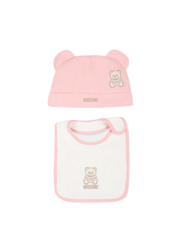 Moschino Kids Cappello con Bavetta Rosa con Toy  per Neonate