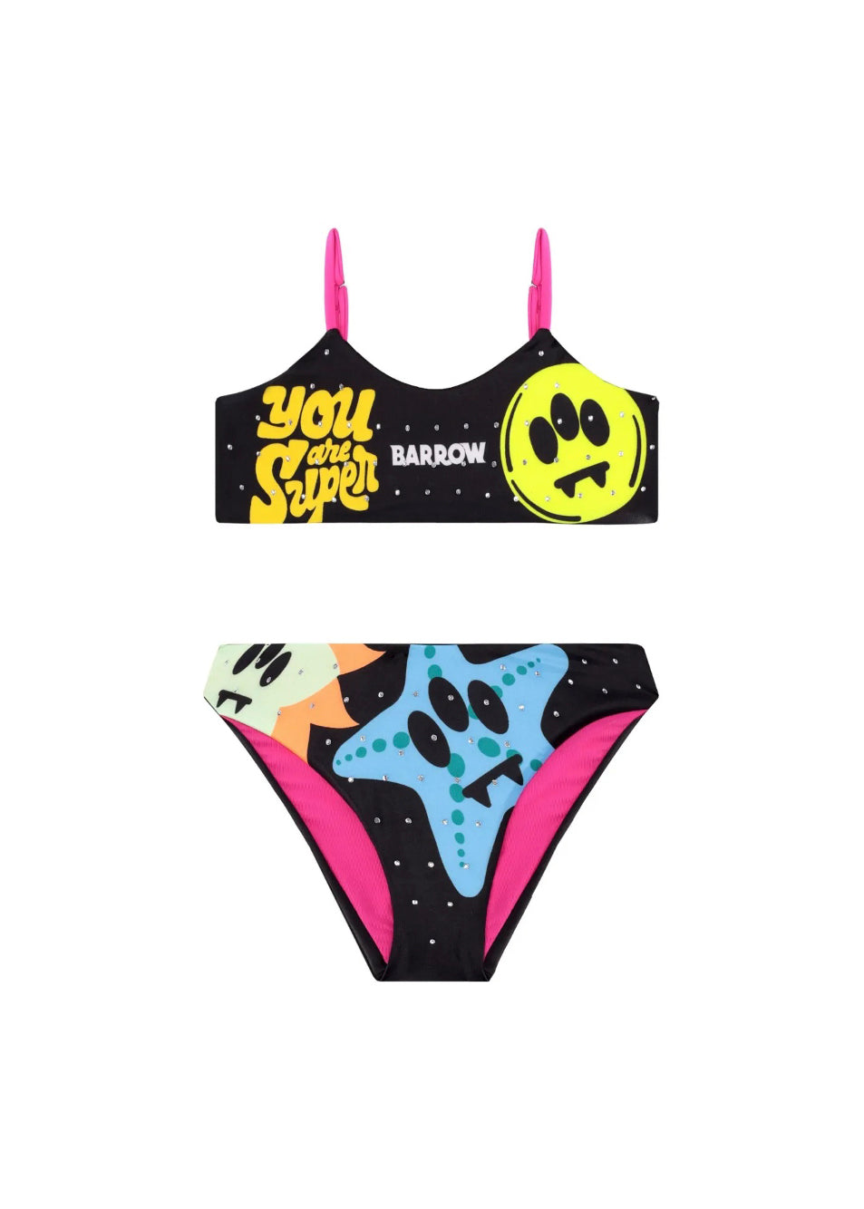 Barrow Kids Costume Bikini Nero con Stampa per Bambine