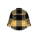 Iceberg Kids Camicia a Quadri Gialla/Nero con Patch a Contrasto Logo per Neonati